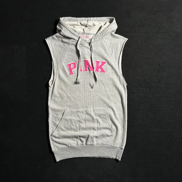PINK y2k 패치로고 후드 베스트