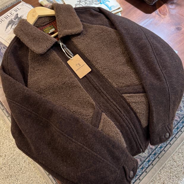 RRL 플리스 그리즐리 자켓