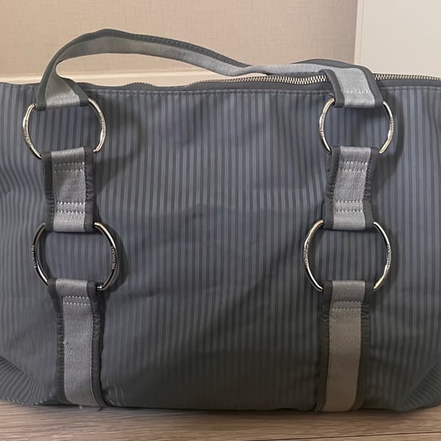 루즈슬립오버 베가본드 나일론 링 토트 *실버 그레이 스트라이프