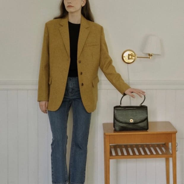 아쎄르 콜린 자켓 스몰 문트위드 리본빛 mone 더바넷