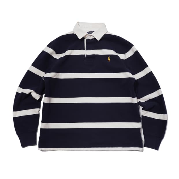 폴로 랄프 로렌 기모 단가라 럭비 티셔츠 women M