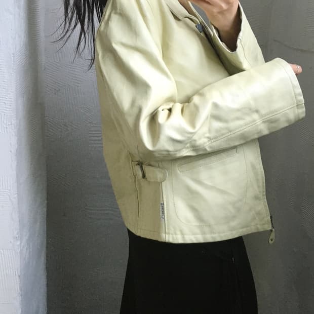 Armani Jeans 아르마니 진스 옐로우 가죽 자켓 