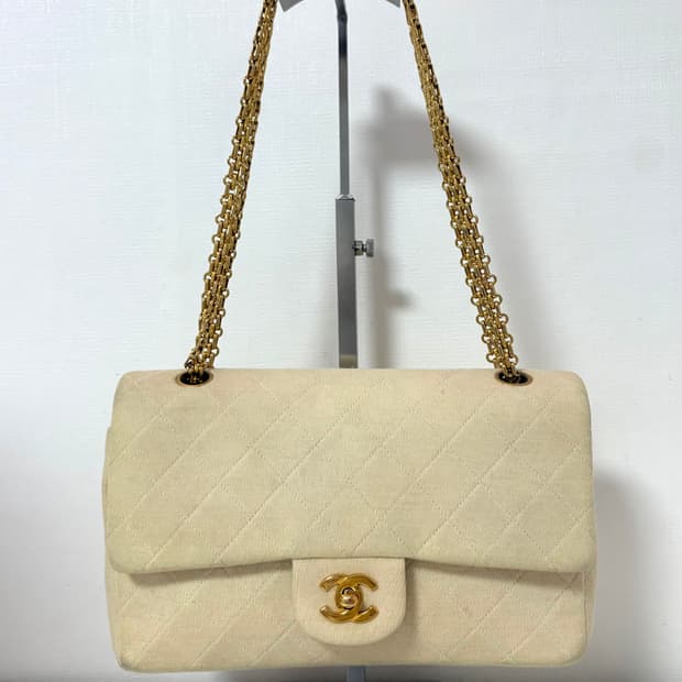 샤넬 패브릭 클래식 미듐 빈티지