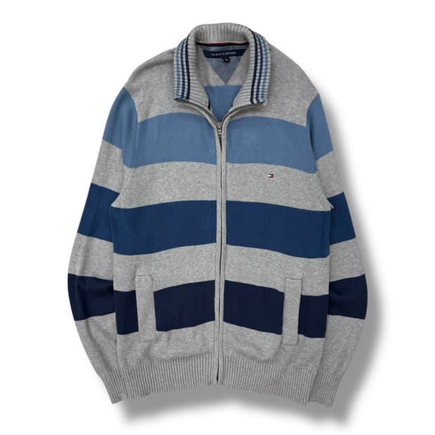 타미힐피거 스트라이프 니트집업 r2005 