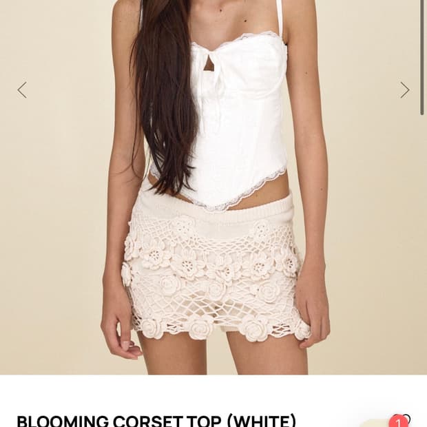 glowny blooming corset top (white)