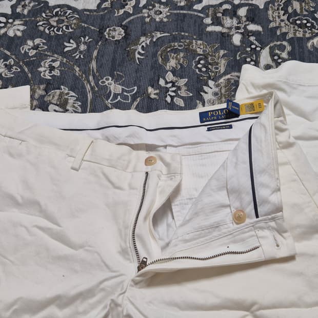 폴로 랄프로렌 화이트 슬림핏 팬츠 32/30