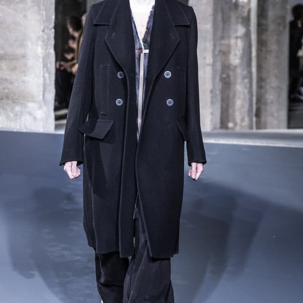 릭오웬스 FW16 몰스킨 런웨이 오피서 코트