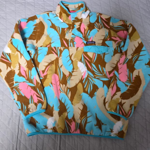 [W/L] 빈티지 파타고니아 신칠라 플리스 스냅 풀오버 페더 카모