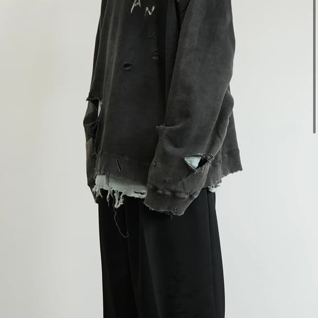 ANCELLM 안셀름 CRASH UNEVEN 오버 스웻셔츠 (2)