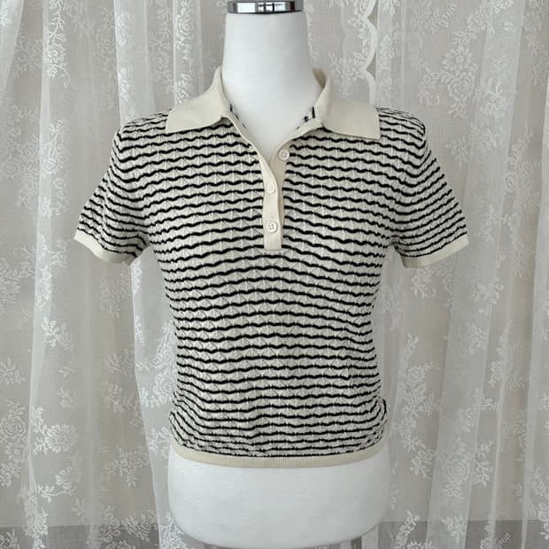 S) 클럽모나코 24년 다이아몬드 포인텔 폴로 니트