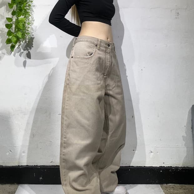 리바이스 569 와이드 베이지 대장급 데님 팬츠 청바지 36