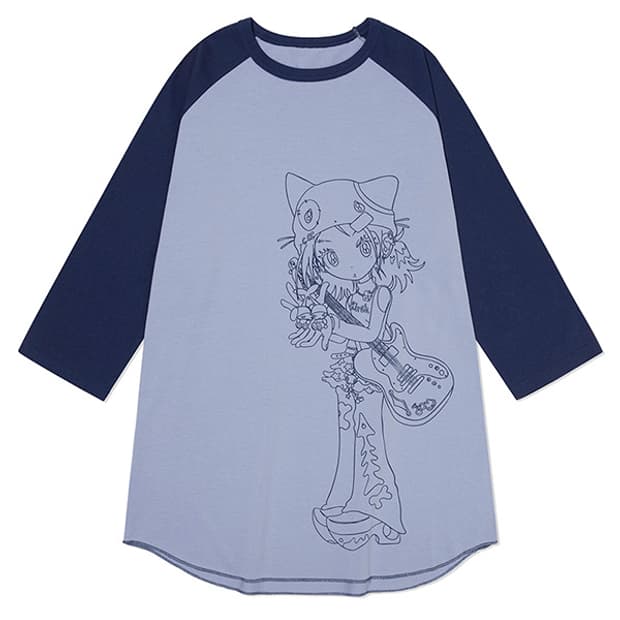 키르시 썬원버드 그래픽 래글런 롱 슬리브 네이비