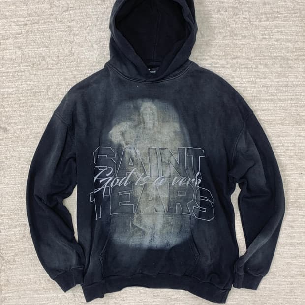 Deep Charcoal Dirty-Wash Hoodie