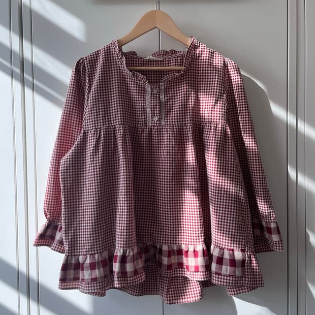 Ullala 빨간머리앤 체크 블라우스