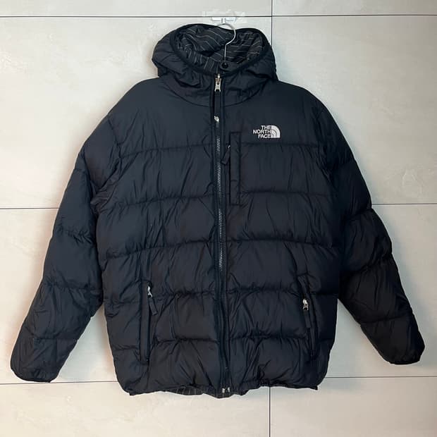 노스페이스 리버시블 550 구스 패딩 블랙 (XL)