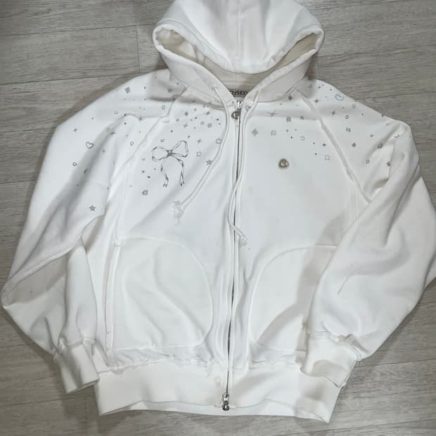 코이세이오 트윙클 후드집업 화이트