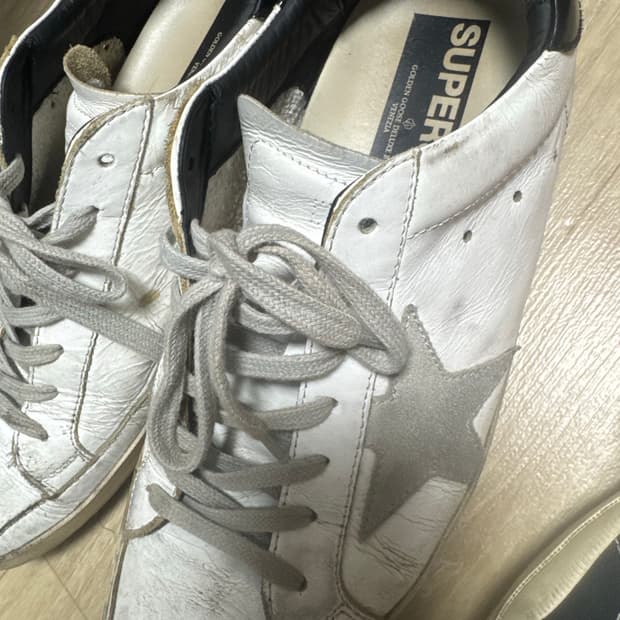 골든구스 슈퍼스타 화이트 블랙탭 스니커즈 265mm