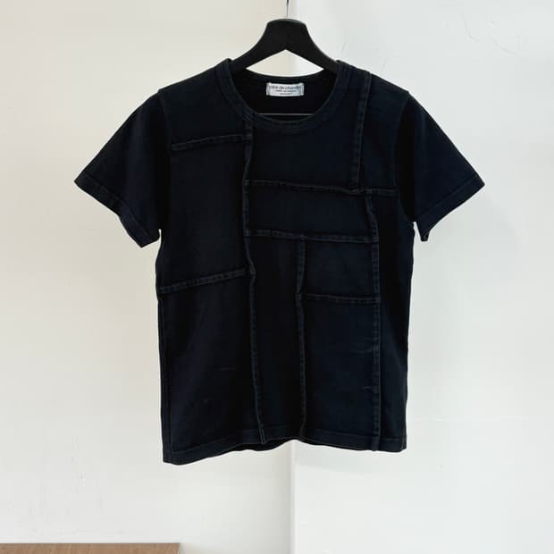 꼼데가르송 robe de chambre 블랙 패널 하프티