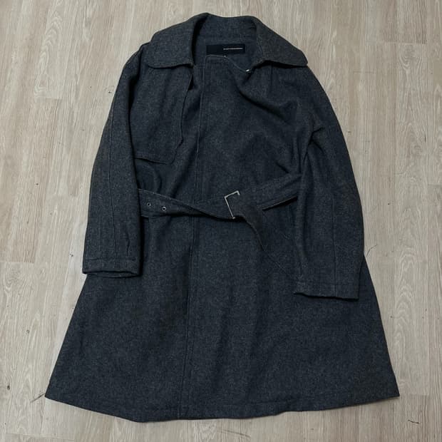 매긴 나잇브릿지 여성 모직 벨티드 피코트 [차콜] 38