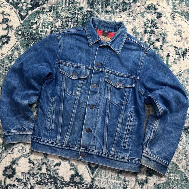 80s Plain Pockets Usa  Stone 데님 자켓(M)
