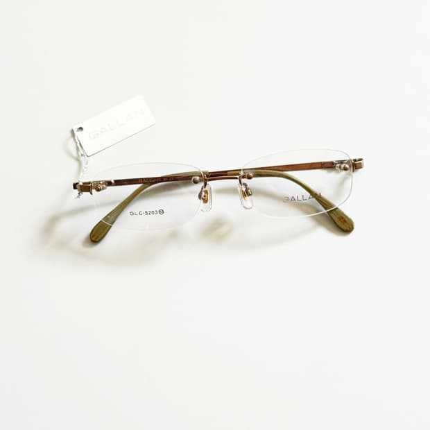 GALLAN 무테 스퀘어 메탈 프레임 빈티지 안경