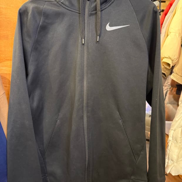 나이키 기모 블랙 후드집업