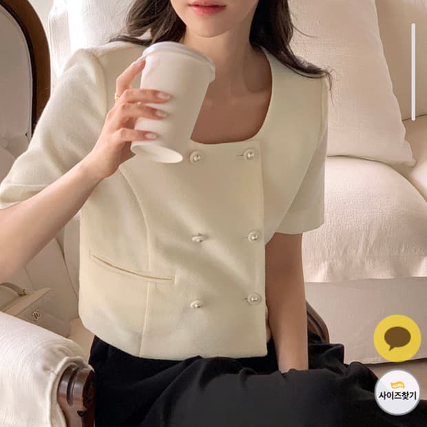 베니토(BENITO) 로아 스퀘어넥 반소매자켓 55-66 새상품