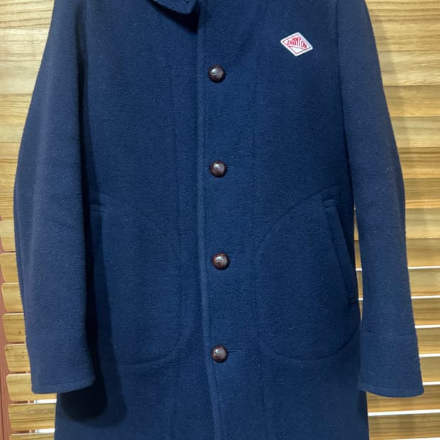 단톤 울 후드 롱코트 네이비(85사이즈)