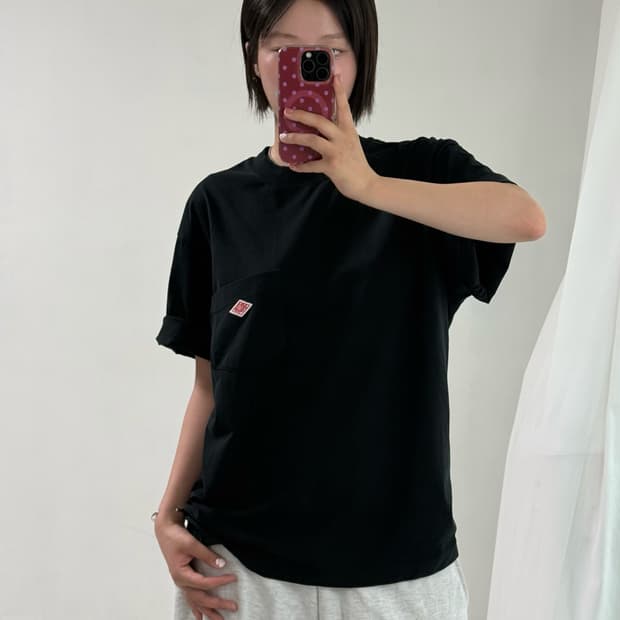 단톤 플레인 블랙 반팔티