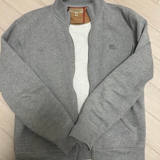 버버리 체크 안감 코튼 집업 스웨트셔츠