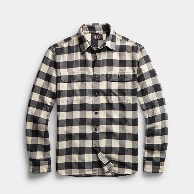 Rrl 더블알엘 버팔로 체크 트윌 워크셔츠