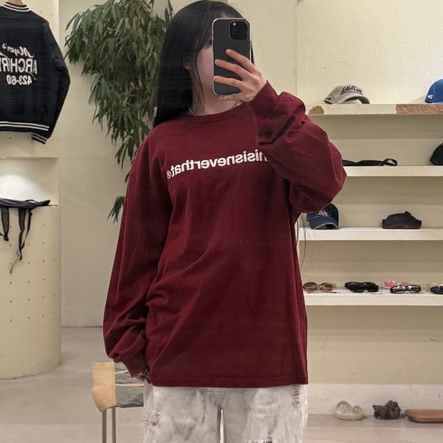 디스이즈네버댓 레드 빅로고 롱슬리브 U359