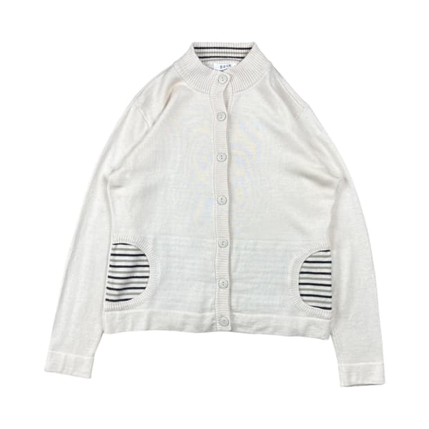 Vintage 울 혼방 스트라이프 니트 가디건 