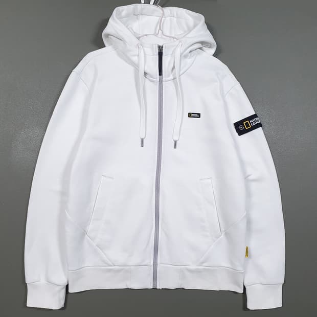 M) 내셔널지오그래픽 신형 23FW 핀테일 와펜 트레이닝 후드집업 화이트