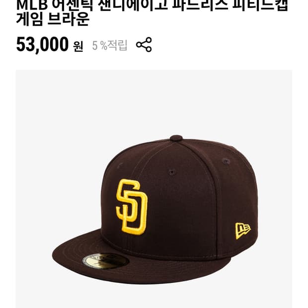 뉴에라 샌디에이고 어센틱 브라운