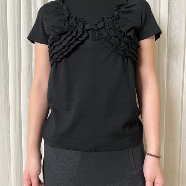 Tao 꼼데가르송 러플 울 티셔츠 Comme des garcons