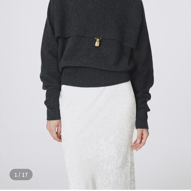 ORR 오르 캐시미어 100 폴라 케이프 차콜-새상품(택포)