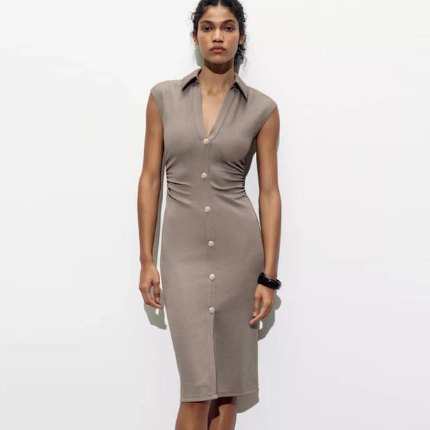 자라(ZARA) 피케 셔츠원피스 55 새상품