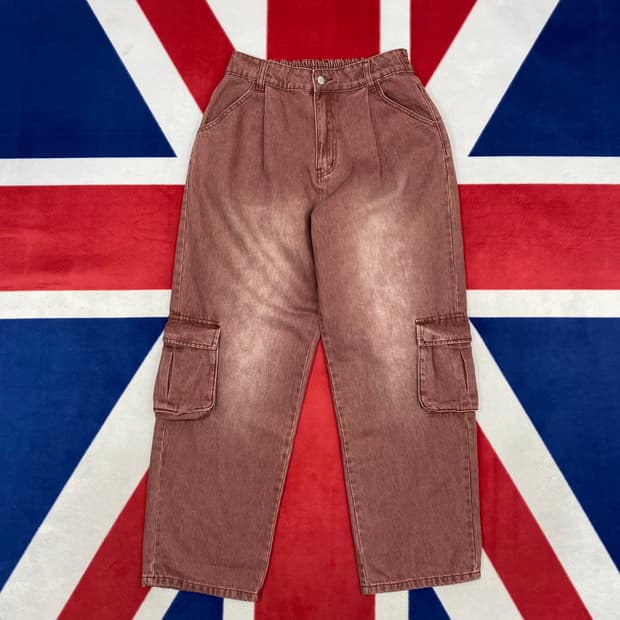  엑스톤즈 와이드 데님 카고팬츠 M 실측 L 