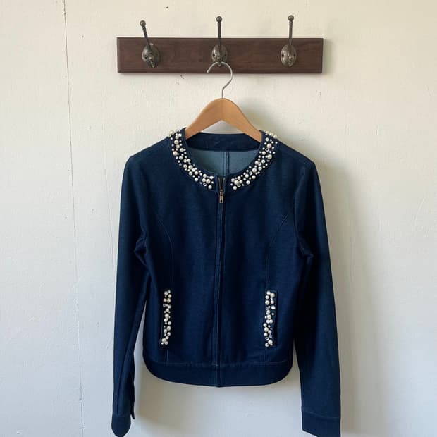 Bye Bye 라인스톤 청자켓