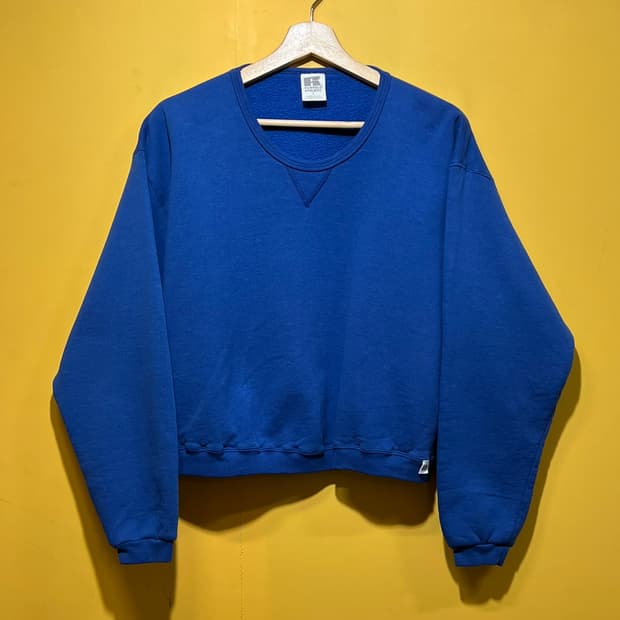 90's [여성L] 러셀 로열 블루 맨투맨 빈티지 스웻셔츠 블랭크
