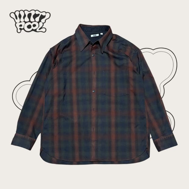 유니클로 U 원포켓 체크 셔츠 XL