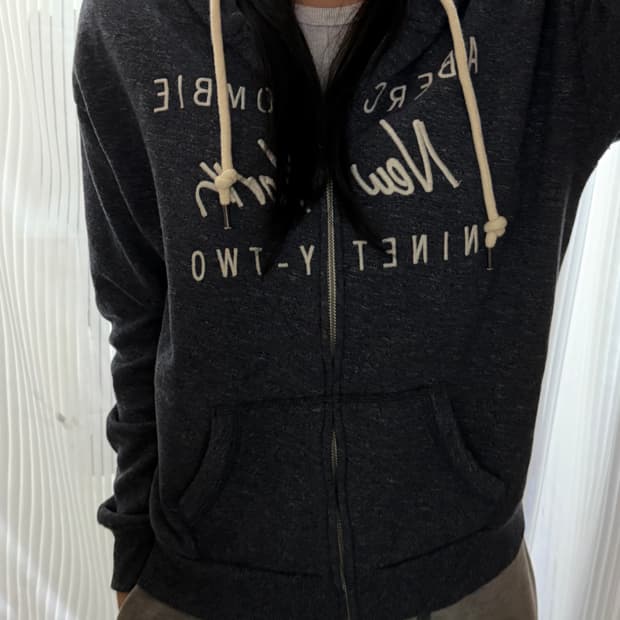 아베크롬비 그레이 후드집업 m