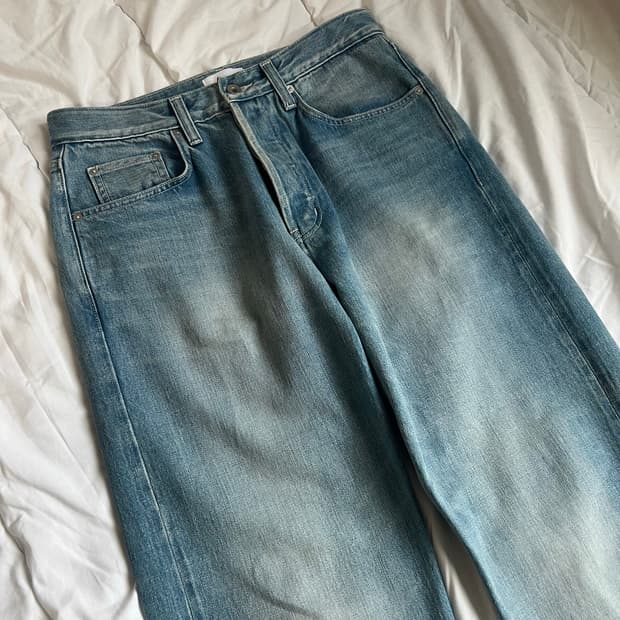 스테디에브리웨어 sew 셀비지 데님팬츠 미디엄블루 2size