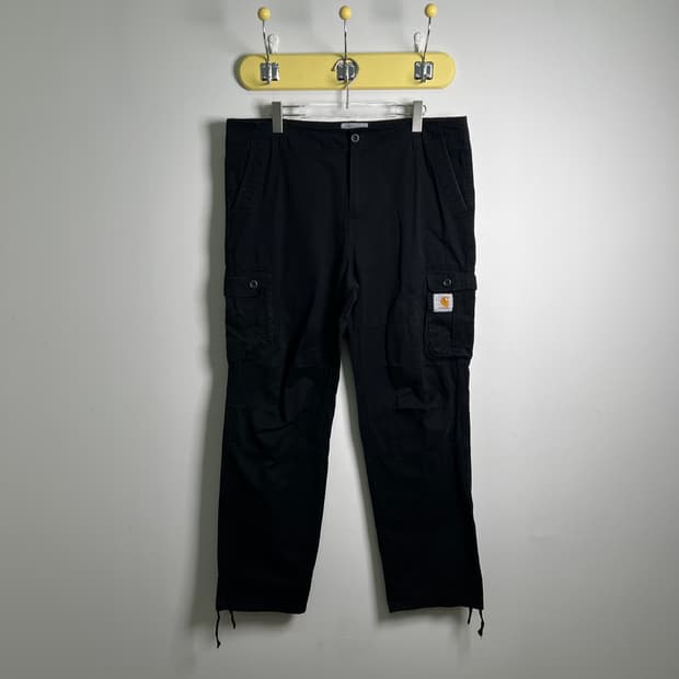 칼하트 wip 블랙 레귤러 카고 팬츠