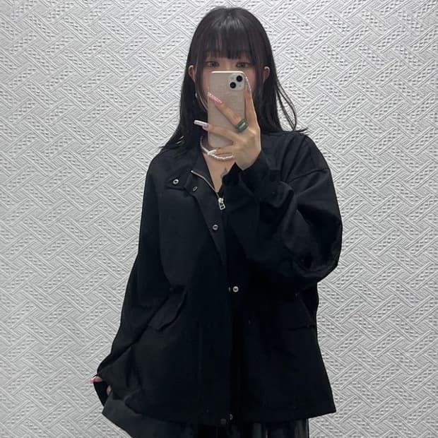 로드 존 그레이 캐주얼 시크 오버핏 바람막이 야상 자켓 M C13337