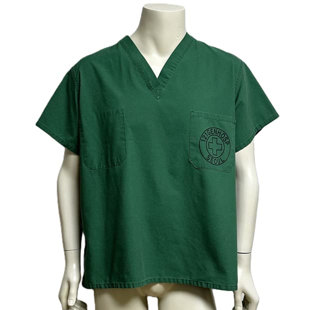 미국 미군 수술복 간호사 군의관 브이넥 반팔 티셔츠 (L) 