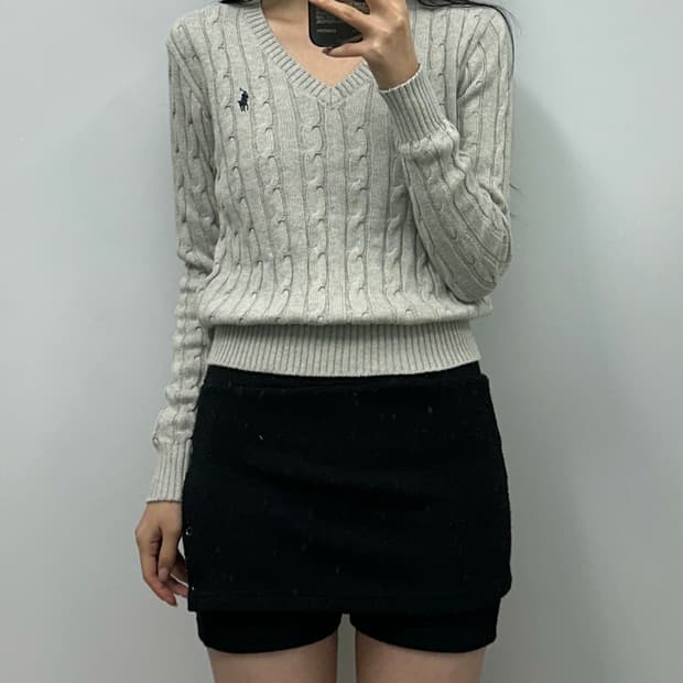 폴로 랄프로렌 신형 브이넥 꽈배기 니트