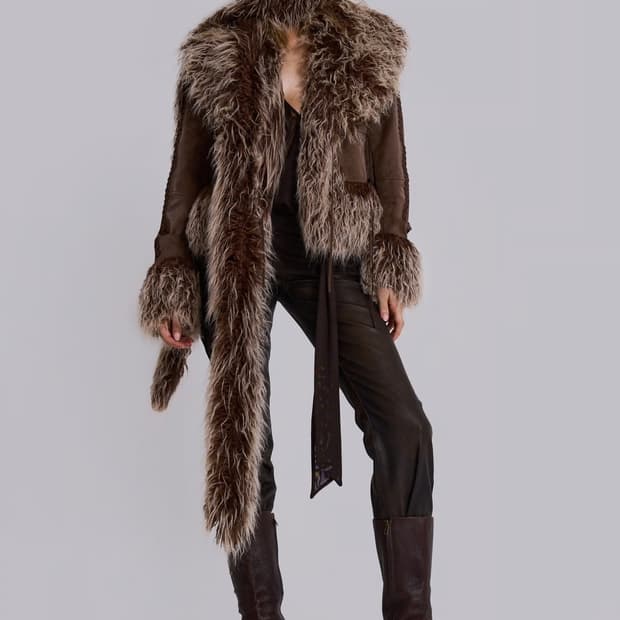 Jaded london Leonie Fur Scarf brown