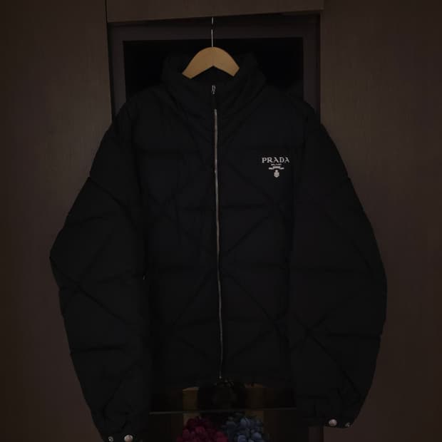 [L] 프라다 리나일론 퀄팅 패딩 블랙(SGB803)